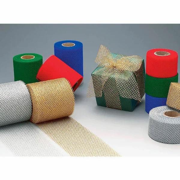Geschenkband^DecoWoerner Tüllband, 100 Mm, 25 M, blau