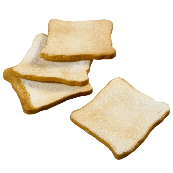 Brot & Kuchen^DecoWoerner Toastscheibe Getoastet Lebensmittel-Attrappen, 4 Stück braun