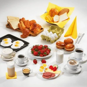 Brot & Kuchen^DecoWoerner Toastscheibe Getoastet Lebensmittel-Attrappen, 4 Stück braun