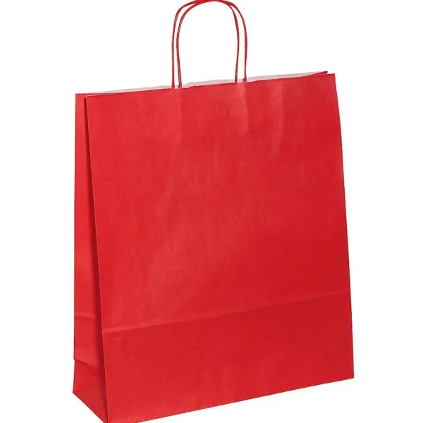 Geschenk- & Tragetaschen^DecoWoerner Tragetasche "Uni", 36 X 41 Cm, 50 Stück rot