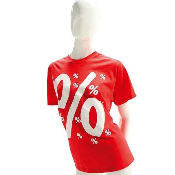 Verkaufsaktionen Bewerben^DecoWoerner T-Shirt "Prozent" Größe L mehrfarbig