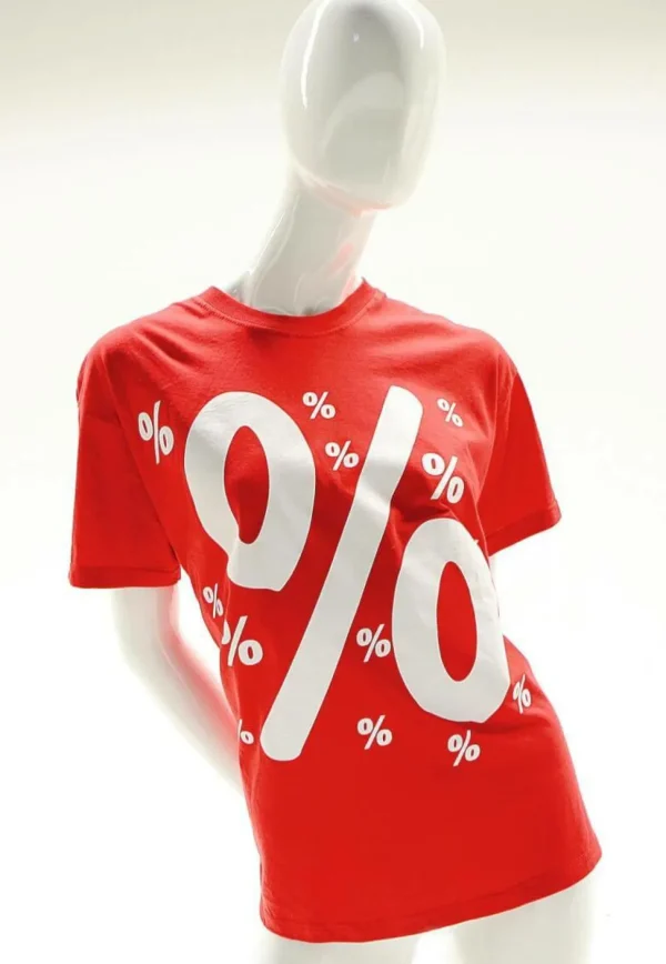 Verkaufsaktionen Bewerben^DecoWoerner T-Shirt "Prozent" Größe L mehrfarbig