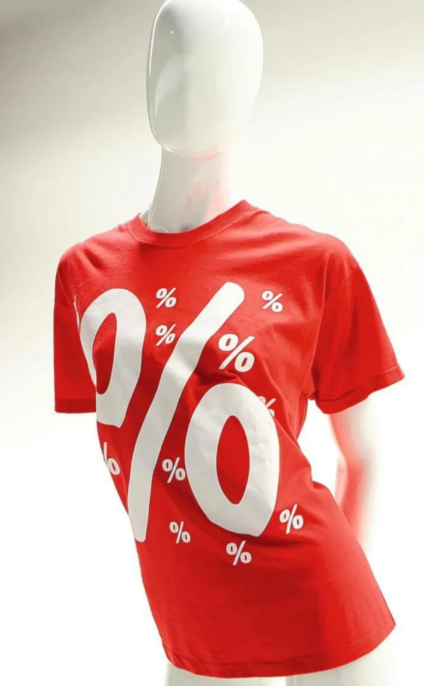 Verkaufsaktionen Bewerben^DecoWoerner T-Shirt "Prozent" Größe L mehrfarbig