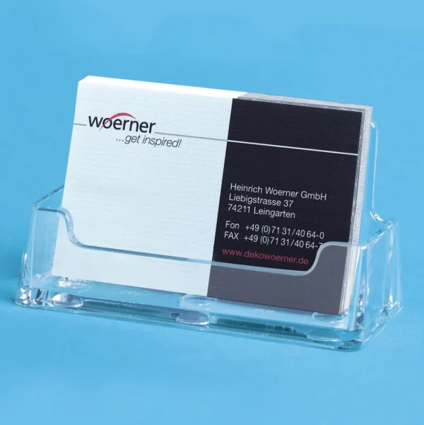 Warenpräsentation^DecoWoerner Visitenkarten-Halter Querformat transparent