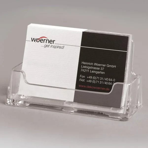 Warenpräsentation^DecoWoerner Visitenkarten-Halter Querformat transparent