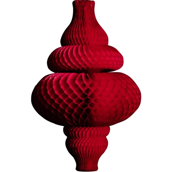 Themen-Deko^DecoWoerner Wabenpapier-Hänger Ornament, 67 Cm rot
