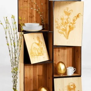 Frühlingsdeko | Naturdeko^DecoWoerner Wandbild-Set Brandmalerei Beige