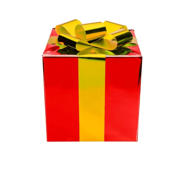 Weihnachtsfiguren^DecoWoerner Weihnachtsgeschenk 30 Cm Mit Goldener Schleife rot