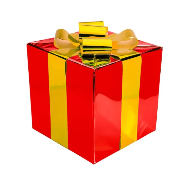 Weihnachtsfiguren | Xxl Weihnachtsdeko^DecoWoerner Weihnachtsgeschenk 40 Cm Mit Goldener Schleife rot