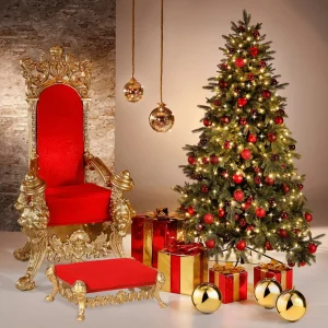 Weihnachtsfiguren | Xxl Weihnachtsdeko^DecoWoerner Weihnachtsgeschenk 40 Cm Mit Goldener Schleife rot