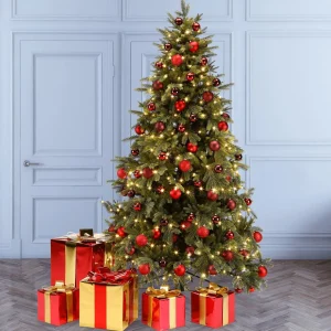 Weihnachtsfiguren | Xxl Weihnachtsdeko^DecoWoerner Weihnachtsgeschenk 40 Cm Mit Goldener Schleife rot