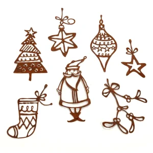 Weihnachtsfiguren^DecoWoerner Weihnachtshänger-Set, Rost-Oberfläche 7 Stück braun