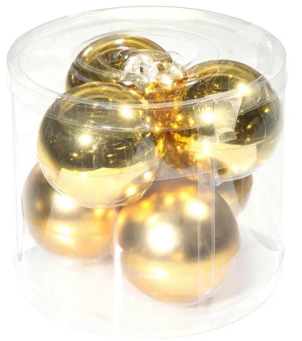 Weihnachtskugeln^DecoWoerner Weihnachtskugel Aus Glas 8 Cm, Dunkel, 6 Stück gold
