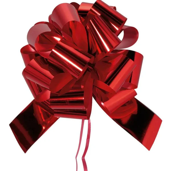 Geschenkschleifen^DecoWoerner Ziehschleifen, Pack á 10 Stück rot