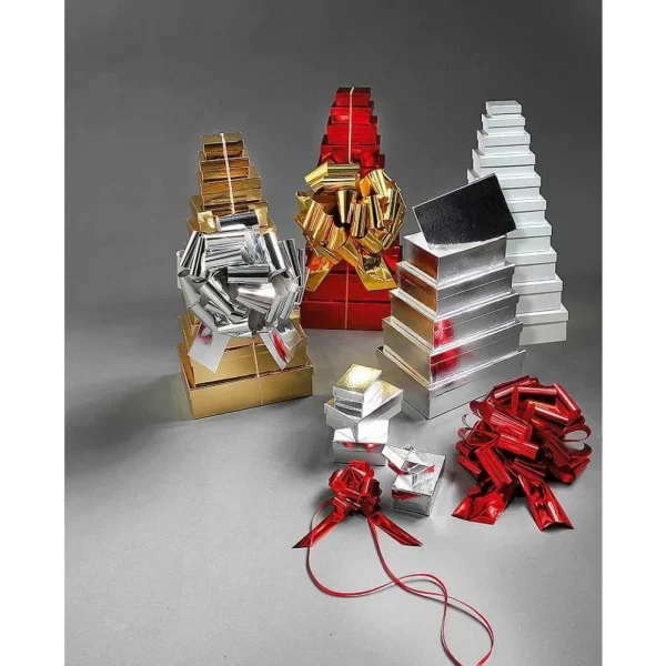 Geschenkschleifen^DecoWoerner Ziehschleifen, Pack á 10 Stück rot